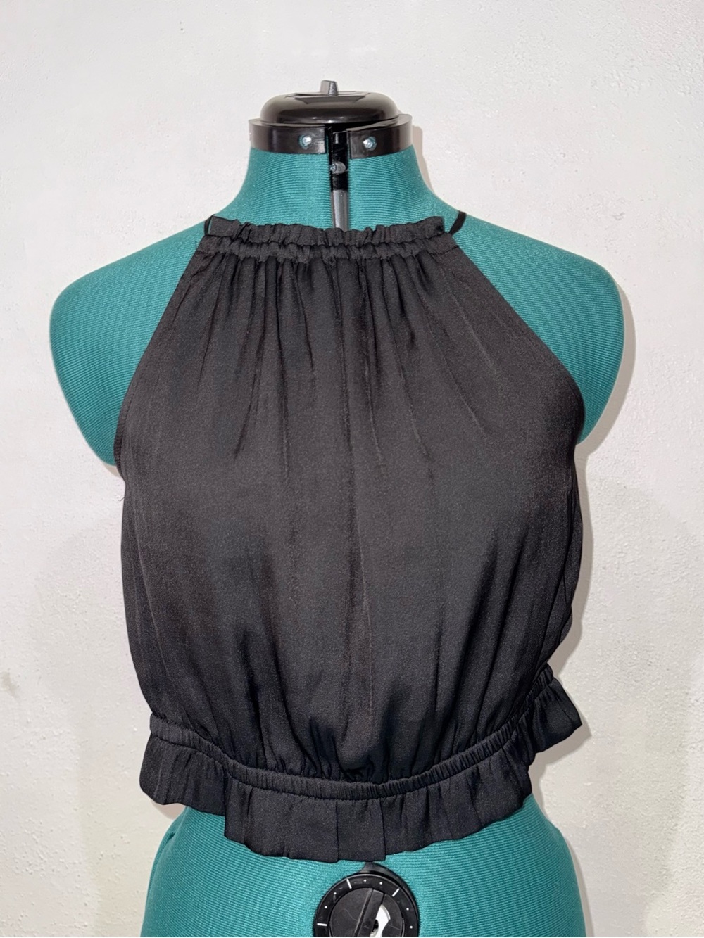 Express Black Halter Crop Top
